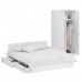 Двуспальная Кровать белая с ящиками 1800 со шкафом для одежды 2-х створчатым Стандарт цвет белый в OXYMEBEL - Интернет магазин мебели