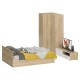 Мебель для спальни Стандарт № 4 с кроватью 1400 цвет дуб сонома/фасады ТВ тумбы МДФ белый глянец