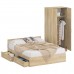 Двуспальная кровать с ящиками 1600 со шкафом для одежды 2-х створчатым Стандарт цвет дуб сонома фото 4