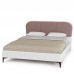 Белая двуспальная кровать Валенсия 1600 в комплекте со шкафом и тумбой Спейс цвет белый шагрень/ткань велутто 19 в OXYMEBEL - Интернет магазин мебели