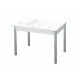 Альфа фотопечать стол обеденный раздвижной / белый мрамор/бетон/металлик