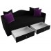 Детский прямой диван Дориан, черный фиолетовый - арт. 100221 фото 1