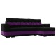 Угловой диван Честер правый угол, черный фиолетовый - арт. 100023