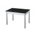 Альфа фотопечать стол обеденный раздвижной / черный мрамор/бетон белый/металлик 