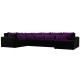 П-образный диван Майами левый угол, Черный Фиолетовый - арт. 114812L