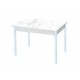 Альфа фотопечать стол обеденный раздвижной / белый мрамор/бетон белый