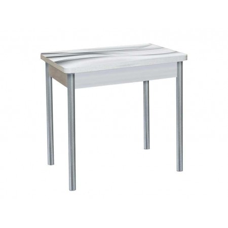 Бронкс фотопечать стол обеденный поворотно-раскладной / текстура 029/бетон белый/металлик 