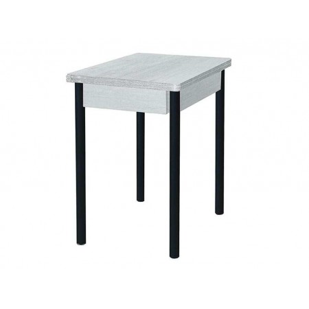 Глайдер стол обеденный / бетон белый/черный 