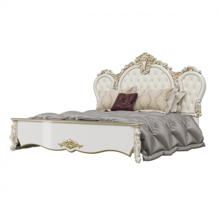 Спальня Дольче Вита СДВ-03 Кровать 1800, цвет белый глянец с золотом - арт 1073356 