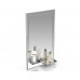 Зеркало 45х75 см. с двумя полочками 123ПЛ серебро с белым