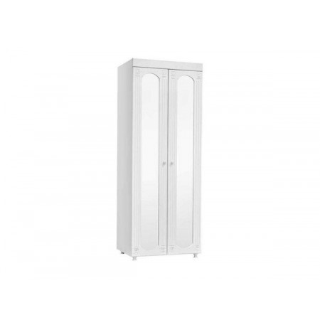 Шкаф 2-х дверный с зеркалами (гл.410) Афина АФ-43 белое дерево - арт 42850 - арт 42850