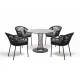 "Лион" обеденная группа на 4 персоны со стульями ,темно-серый, круглый стол "серый гранит"