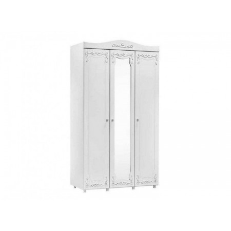 Купить в Москве - Шкаф 3-х дверный с зеркалом Италия ИТ-54 белое дерево - арт 42748