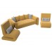 ВОЛНА НАБОР 1 диван+2 кресла, ЖЕЛТЫЙ микровельвет, АРТИКУЛ 115644 в OXYMEBEL - Интернет магазин мебели