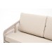 "Канны" диван 2-местный плетеный из роупа, основание дуб, роуп бежевый круглый, ткань бежевая фото 5